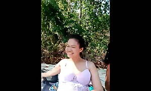 Thai unfocused together with her friend showing their bodies on camera