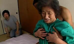 Old Asian granny has mating