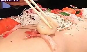 Ethereal asian babe sucking huge penis