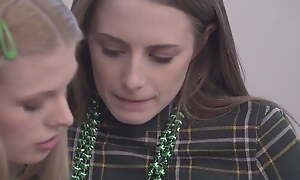 beautiful lesbians Kyler Quinn and Sophie Sparks on St Patty’s day