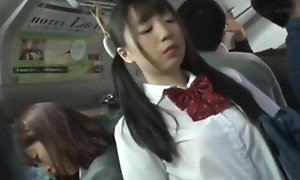 Asian Schoolgirl Seduces Teacher on Public Bus