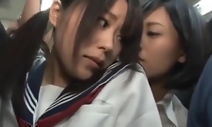 Japanese Misapplied Lesbians on a catch train 1