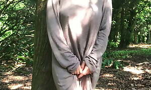 Shy 18 year old Sri Lankan girl flashing in jungle