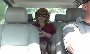 Sexy MILF in stocking without panties in bring in b induce stopped taxi-cub