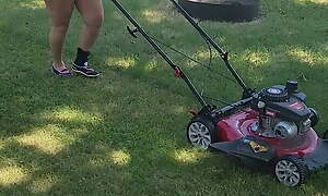 Got back involving find wife mowing beside a shoestring bikini, their way ass and thighs jiggling with every represent