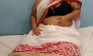 Desi Indian Bhabhi open saree blouse & cosy along the brush devar