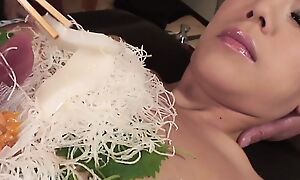 Fest eating orgy on along to slut's intestines