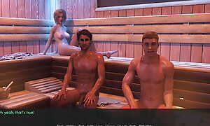 Fit together And Foster-parent AWAM Hot Scene #15 Sauna temptation