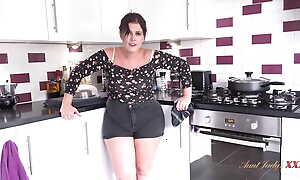 AuntJudysXXX - 43yo Big-Booty MILF Montse sucks your cock in the Kitchen (POV)