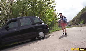Fake Taxi - Cute murky teen everywhere pigtails gets pumped by everlasting cock increased by splattered here man jam