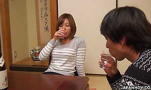 Japanese splendid big tits model Sara Saijo have a go oral sex with old affiliate uncensored.