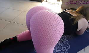 He can't resist my big tight arse in my leggings during the yoga session!