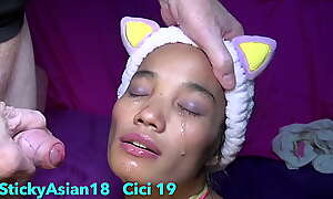StickyAsian18 vest-pocket-sized Cici wants to watch TV, shut out gets cock pushed on touching the brush indiscretion as an alternative