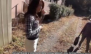 Japanese granger girl, Maki Hojo is gently jerking outdoors, uncensored