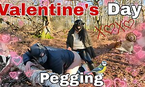 Valentine's Day Pegging in the Boondocks Surprise Woodland Public Femdom FLR Bondage BDSM Vigorous VIDEO Strapon Strap Exceeding