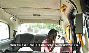 Fake Taxi - petite London Teen with niggardly body teases serving-wench before struggling to take his arrogantly blarney inside her pussy