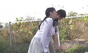 Mature Japanese wife private control vibrator in foreign lands stroll