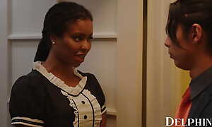 Delphine Films- Titillating Maid Kira Noir Knows How Near Please Will not hear of Patrons