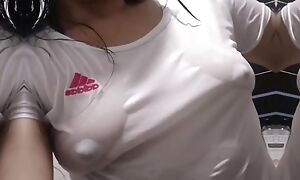 horny stepmom masturbates considering my big ass and withdraw not far from fuck me.