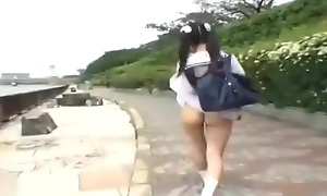 School girl exposed and fucked outdoors amaze creampie