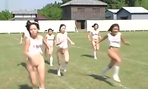 Bottomless Japanese Girls Pull off Some Outdoors Sports