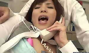 Sasaki the office worker vitalized during her business call