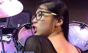 Asian fangirl fucks the drummer unnoticed hd