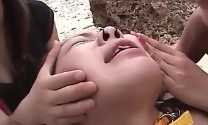Heyday Beach BDSM Uncovering For Horny Japanese Trio