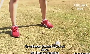 Asian golf sport curves into a toy set-to